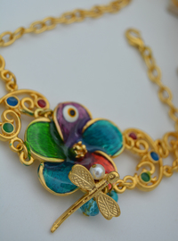 Bracelet Fleur Plaqué Or Doré