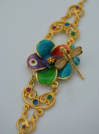 Bracelet Fleur Plaqué Or Doré