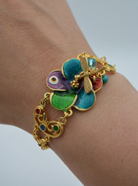 Bracelet Fleur Plaqué Or Doré