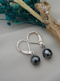 Faceted Hämatit Ohrringe Silber