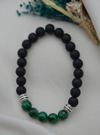 Bracelet Onyx & Malachite Vert