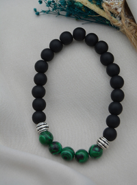 Bracelet Onyx & Malachite Vert