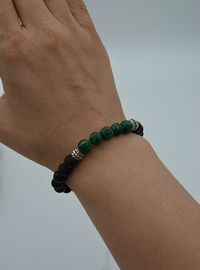 Bracelet Onyx & Malachite Vert