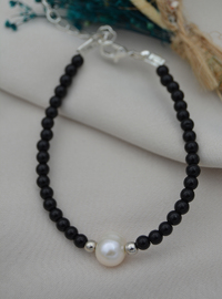 Perlen Onyx Perlen Armband Schwarz