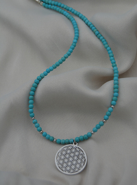 Collier Fleur de Vie Turquoise