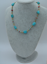 Multi-Color Natural Stone Necklace Turquoise