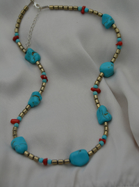 Multi-Color Natural Stone Necklace Turquoise
