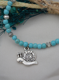 Collier Escargot Perles Turquoise Turquoise
