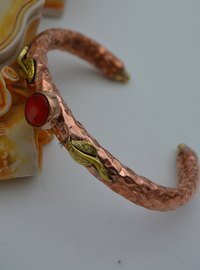 Coral Stone Handcrafted Bracelet Gold