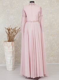Powder - Fully Lined - Crew neck - Modest Evening Dress
