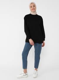 Crew neck - Black - Cotton - Sweat-shirt