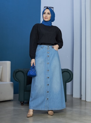 Blue - Denim Skirt - Neways