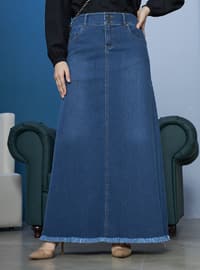 Denim Skirt Dark Blue