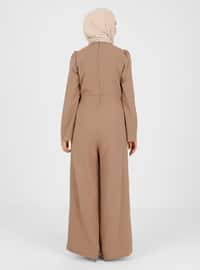 Relaxed Fit Jumpsuit With Pockets Mink