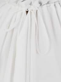 Balloon Sleeve Lined Chiffon Tunic Off White