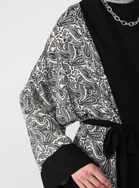 Unlined - Shawl - - V neck Collar - Kimono