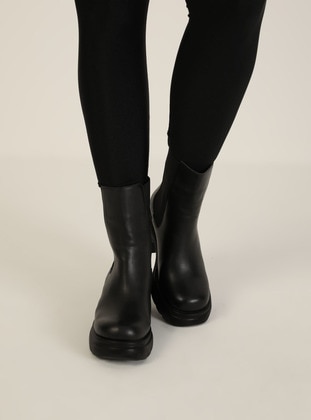 Black - Boot - High Heel Boots - Boots - Dilipapuç