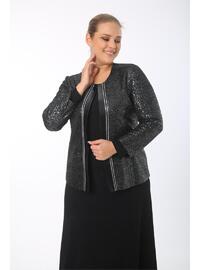 Black - Plus Size Evening Suit - Arıkan