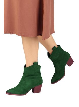 Green - High Heel Boots - Polyurethane - Boots - MODABUYMUŞ