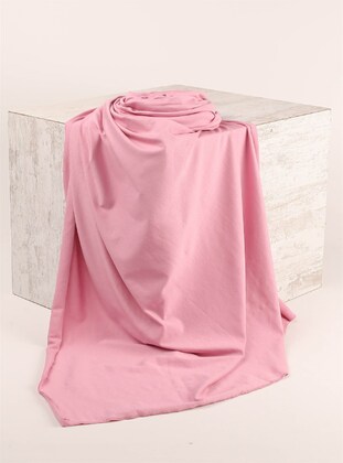 Pink - Plain - Combed Cotton - Shawl - Silk Home