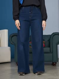 Cotton - Navy Blue - Denim Trousers