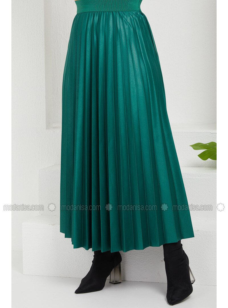 emerald chiffon skirt