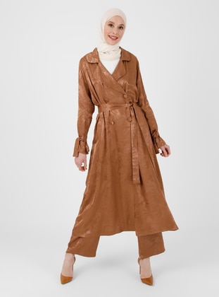  - Unlined - Double-Breasted - Viscose - Trench Coat - Refka