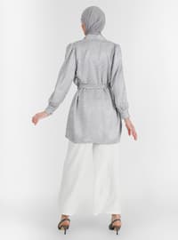 Unlined - Gray - Viscose - Kimono