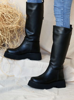 Black - Boot - Boots - Pembe Potin