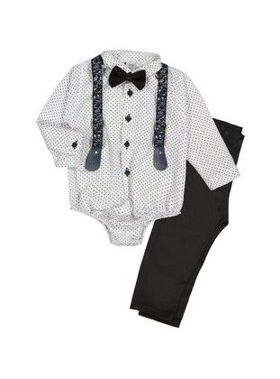 Shirted Bottom Snap Fasteneds Gabardine Pants Cotton Baby Suit With Shirt Lacquert