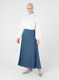 Indigo - Unlined - Denim - Cotton - Skirt
