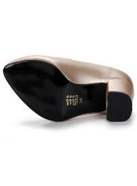 Shiny 5 Cm Heel Women Shoes Gold Color