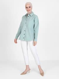 Natural Fabric Button Down Denim Jacket Nil