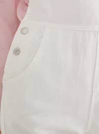 Natural Fabric Salopet Denim Jumpsuit Off White