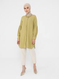 Olive Green - Button Collar - Tunic