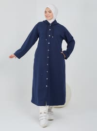 Navy Blue - Unlined - Plus Size Coat