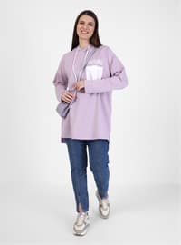 Lilac - Cotton - Plus Size Sweatshirts