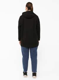 Black - Cotton - Plus Size Sweatshirts