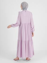 Lilac - Crew neck - Unlined - Viscose - Modest Dress