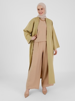 Brown - Unlined - Viscose - Suit - Refka