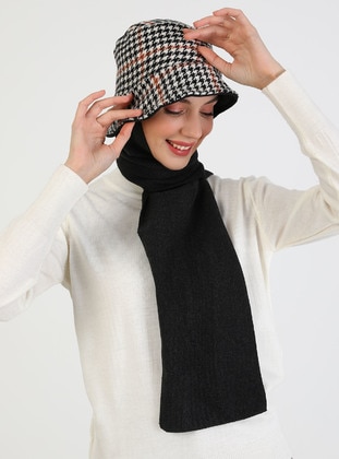 Black - Printed - Plain - Instant Scarf - AİŞE TESETTÜR