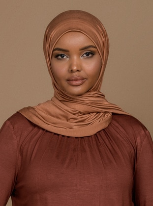 Mercerized Jersey Viscose Shawl Natural Dust Color
