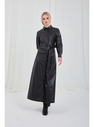 Black - Multi - Modest Dress - MIZALLE
