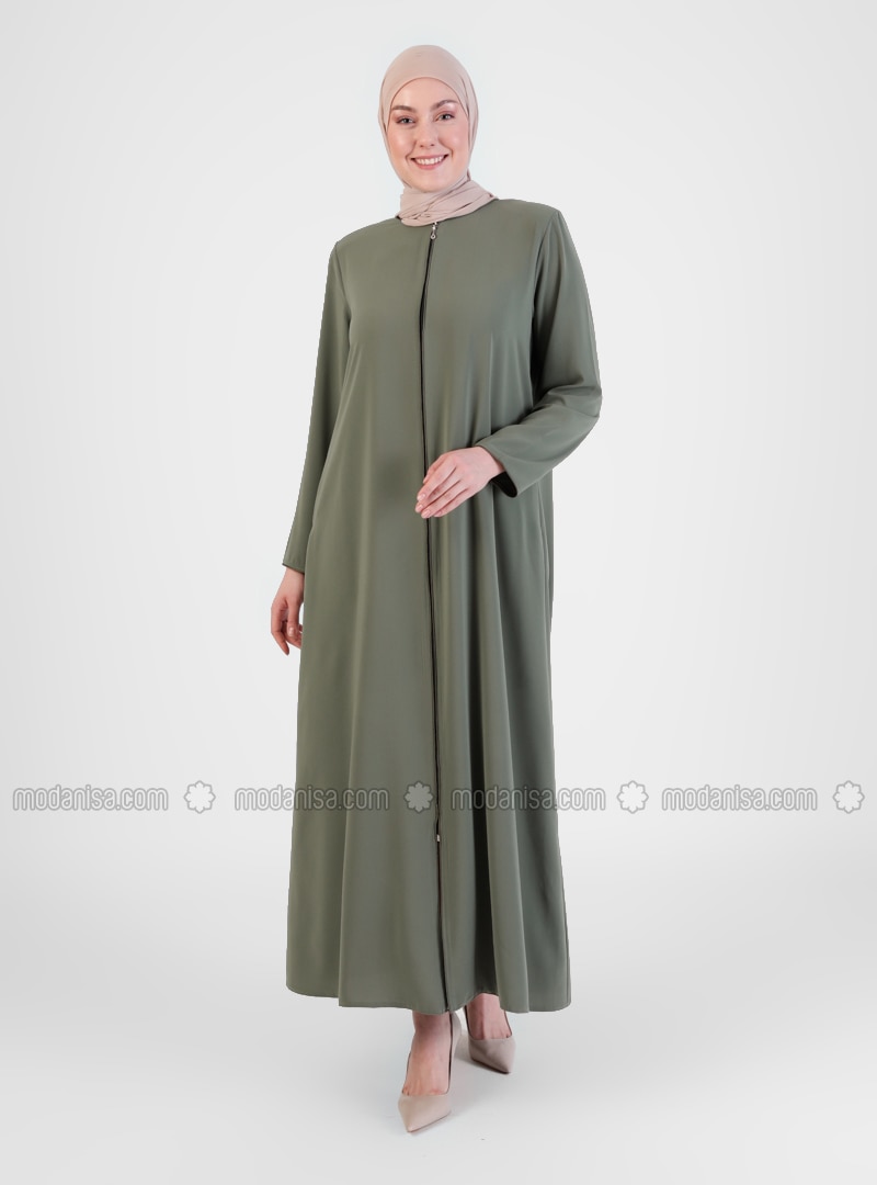 Nordamerika at forstå modstå Green - Crew neck - Unlined - Plus Size Abaya