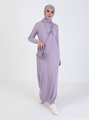 Lilac - Unlined - Cotton - Modest Dress - Tavin