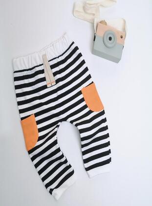 Printed - Orange - Baby Sweatpants - MİNİPUFF BABY