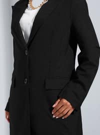 Black - Fully Lined - Double-Breasted - Jacket