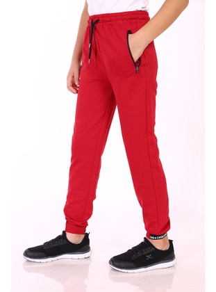 Red - Girls` Sweatpants - Toontoy