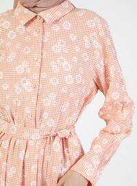  - Floral - Point Collar - Unlined - Cotton - Modest Dress