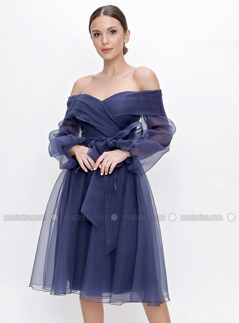 Fully Lined - Navy Blue - Evening Dresses